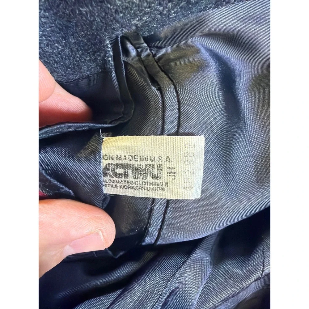 Vintage 80s Jos A Bank Executive Collection Wool Herringbone Blazer Gray 46R